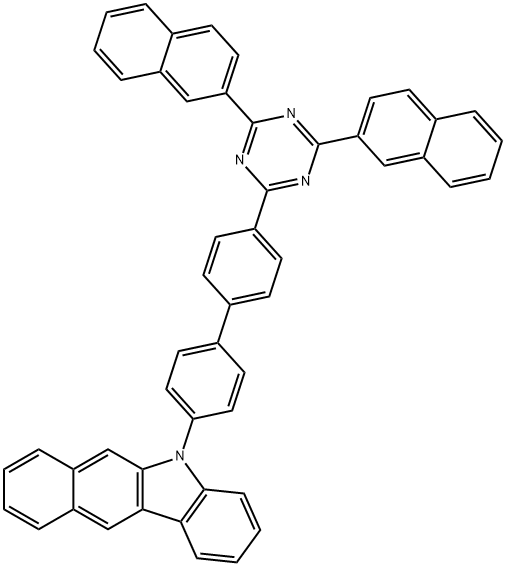 5H-Benzo[b]carbazole, 5-[4'-(4,6-di-2-naphthalenyl-1,3,5-triazin-2-yl)[1,1'-biphenyl]-4-yl]- Structure