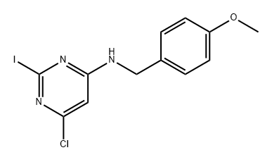 4-Pyrimidinamine, 6-chloro-2-iodo-N-[(4-methoxyphenyl)methyl]- Structure