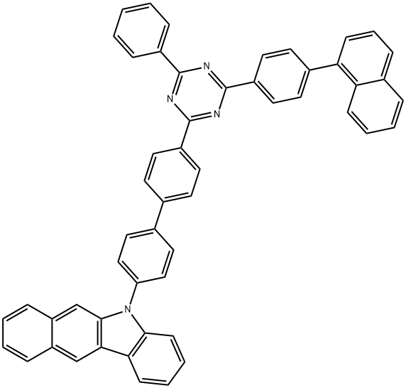 5H-Benzo[b]carbazole, 5-[4'-[4-[4-(1-naphthalenyl)phenyl]-6-phenyl-1,3,5-triazin-2-yl][1,1'-biphenyl]-4-yl]- Structure