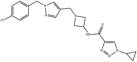 1H-1,2,3-Triazole-4-carboxamide, N-[1-[[1-[(4-chlorophenyl)methyl]-1H-pyrazol-4-yl]methyl]-3-azetidinyl]-1-cyclopropyl- Structure