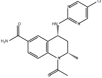 6-Quinolinecarboxamide, 1-acetyl-4-[(5-chloro-2-pyrimidinyl)amino]-1,2,3,4-tetrahydro-2-methyl-, (2S,4R)- 구조식 이미지