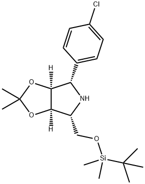 4H-1,3-Dioxolo4,5-cpyrrole, 4-(4-chlorophenyl)-6-(1,1-dimethylethyl)dimethylsilyloxymethyltetrahydro-2,2-dimethyl-, (3aS,4S,6R,6aR)- 구조식 이미지