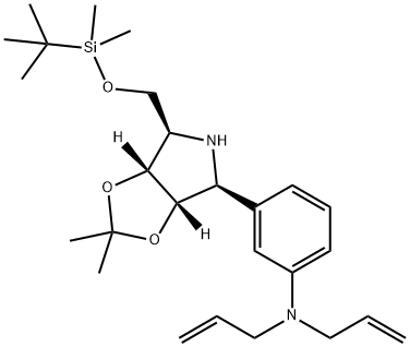 Benzenamine, 3-(3aS,4S,6R,6aR)-6-(1,1-dimethylethyl)dimethylsilyloxymethyltetrahydro-2,2-dimethyl-4H-1,3-dioxolo4,5-cpyrrol-4-yl-N,N-di-2-propenyl- Structure