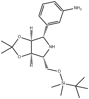 Benzenamine, 3-(3aS,4S,6R,6aR)-6-(1,1-dimethylethyl)dimethylsilyloxymethyltetrahydro-2,2-dimethyl-4H-1,3-dioxolo4,5-cpyrrol-4-yl- 구조식 이미지