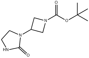 1-Azetidinecarboxylic acid, 3-(2-oxo-1-imidazolidinyl)-, 1,1-dimethylethyl ester Structure