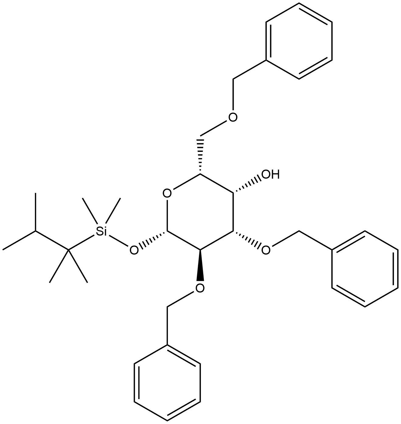 2,3,6-Tri-O-benzyl-1-O-(thexyldimethylsilyl)-β-D-galactopyranose Structure