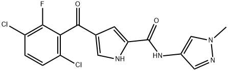 1H-Pyrrole-2-carboxamide, 4-(3,6-dichloro-2-fluorobenzoyl)-N-(1-methyl-1H-pyrazol-4-yl)- Structure