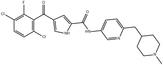 1H-Pyrrole-2-carboxamide, 4-(3,6-dichloro-2-fluorobenzoyl)-N-[6-[(1-methyl-4-piperidinyl)methyl]-3-pyridinyl]- 구조식 이미지