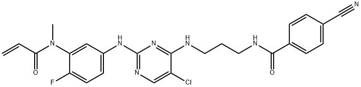 Benzamide, N-[3-[[5-chloro-2-[[4-fluoro-3-[methyl(1-oxo-2-propen-1-yl)amino]phenyl]amino]-4-pyrimidinyl]amino]propyl]-4-cyano- Structure