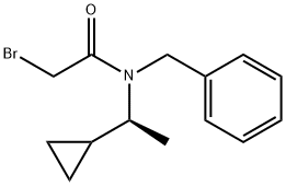 2-Bromo-N-[(1S)-1-cyclopropylethyl]-N-(phenylmethyl)acetamide Structure