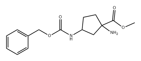 Cyclopentanecarboxylic acid, 1-amino-3-[[(phenylmethoxy)carbonyl]amino]-, methyl ester Structure