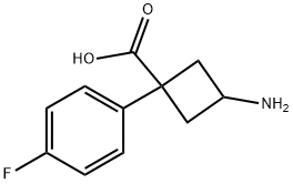 Cyclobutanecarboxylic acid, 3-amino-1-(4-fluorophenyl)- Structure