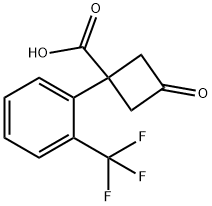 Cyclobutanecarboxylic acid, 3-oxo-1-[2-(trifluoromethyl)phenyl]- Structure