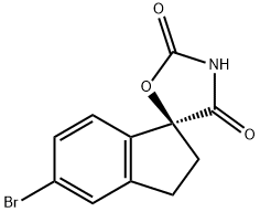 Spiro[1H-indene-1,5'-oxazolidine]-2',4'-dione, 5-bromo-2,3-dihydro-, (1S)- 구조식 이미지