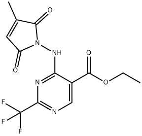 5-Pyrimidinecarboxylic acid, 4-[(2,5-dihydro-3-methyl-2,5-dioxo-1H-pyrrol-1-yl)amino]-2-(trifluoromethyl)-, ethyl ester Structure