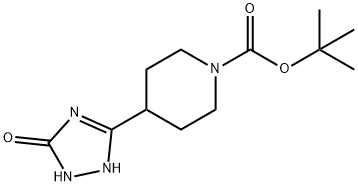 1-Piperidinecarboxylic acid, 4-(2,5-dihydro-5-oxo-1H-1,2,4-triazol-3-yl)-, 1,1-dimethylethyl ester 구조식 이미지