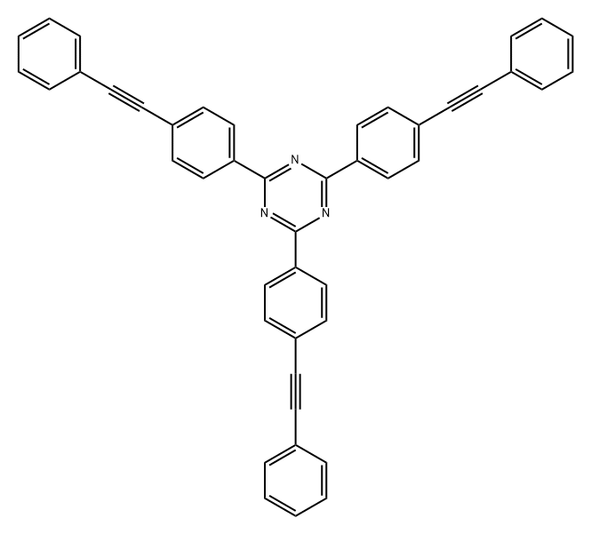 1,3,5-Triazine, 2,4,6-tris[4-(2-phenylethynyl)phenyl]- Structure