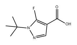 1H-Pyrazole-4-carboxylic acid, 1-(1,1-dimethylethyl)-5-fluoro- Structure