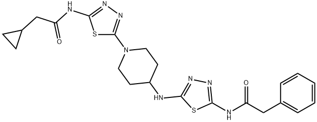 N-[5-[[1-[5-[(2-Cyclopropylacetyl)amino]-1,3,4-thiadiazol-2-yl]-4-piperidinyl]amino]-1,3,4-thiadiazol-2-yl]benzeneacetamide Structure