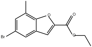 2-Benzofurancarboxylic acid, 5-bromo-7-methyl-, ethyl ester 구조식 이미지