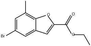 2-Benzofurancarboxylic acid, 5-bromo-7-methyl-, ethyl ester Structure