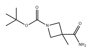 1-Azetidinecarboxylic acid, 3-(aminocarbonyl)-3-methyl-, 1,1-dimethylethyl ester Structure