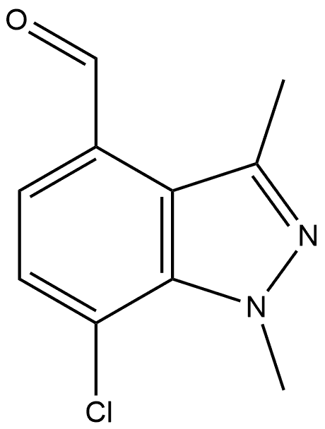 7-Chloro-1,3-dimethyl-1H-indazole-4-carboxaldehyde Structure