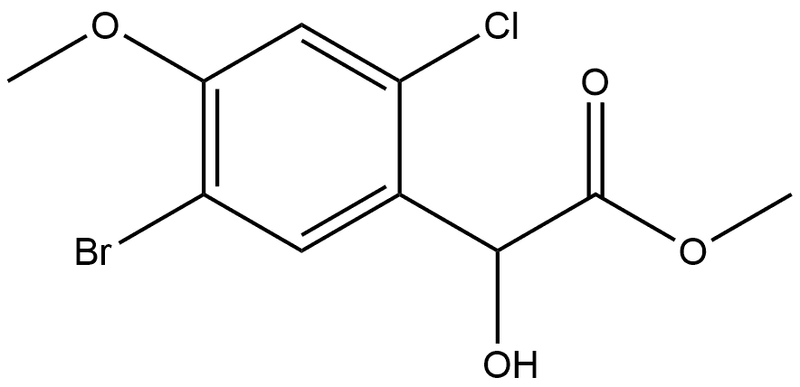 Methyl 5-bromo-2-chloro-α-hydroxy-4-methoxybenzeneacetate Structure