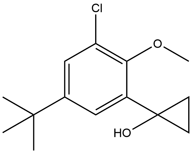 1-[3-Chloro-5-(1,1-dimethylethyl)-2-methoxyphenyl]cyclopropanol Structure