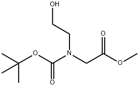 Glycine, N-[(1,1-dimethylethoxy)carbonyl]-N-(2-hydroxyethyl)-, methyl ester 구조식 이미지