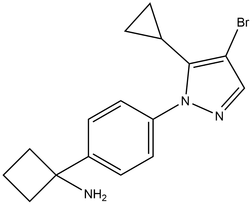 1-4-(4-Bromo-5-cyclopropyl-1H-pyrazol-1-yl)phenylcyclobutanamine Structure