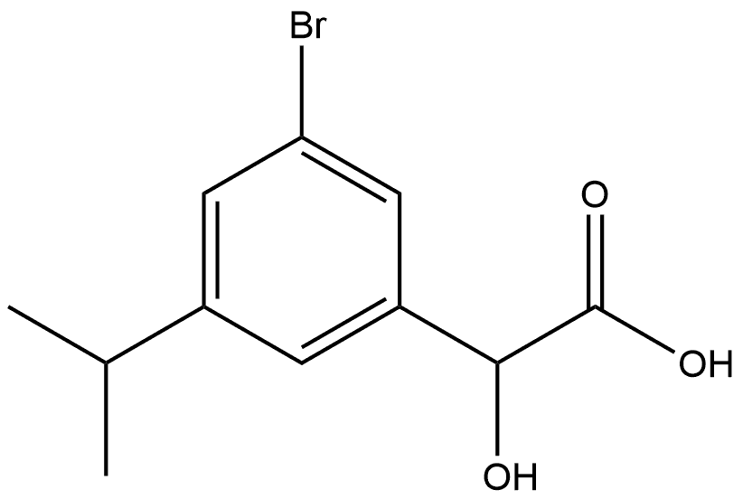 3-Bromo-α-hydroxy-5-(1-methylethyl)benzeneacetic acid Structure