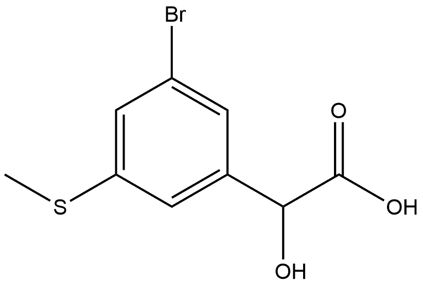 3-Bromo-α-hydroxy-5-(methylthio)benzeneacetic acid Structure