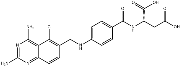 L-Aspartic acid, N-[4-[[(2,4-diamino-5-chloro-6-quinazolinyl)methyl]amino]benzoyl]- 구조식 이미지