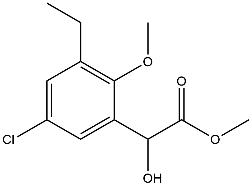 Methyl 5-chloro-3-ethyl-α-hydroxy-2-methoxybenzeneacetate Structure