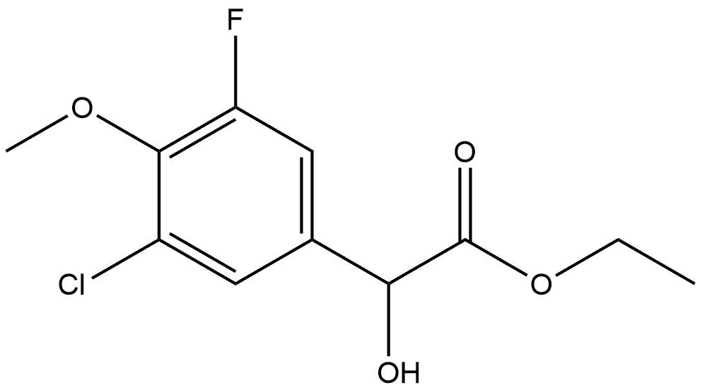 Ethyl 3-chloro-5-fluoro-α-hydroxy-4-methoxybenzeneacetate Structure