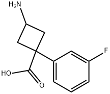 Cyclobutanecarboxylic acid, 3-amino-1-(3-fluorophenyl)- Structure