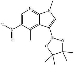 1,4-dimethyl-5-nitro-3-(4,4,5,5-tetramethyl-1,3,2-dioxaborolan-2-yl)-1H-pyrrolo[2,3-b]pyridine Structure