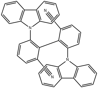 [1,1'-Biphenyl]-2,2'-dicarbonitrile, 6,6'-di-9H-carbazol-9-yl- Structure