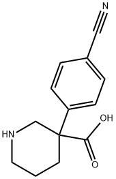 3-Piperidinecarboxylic acid, 3-(4-cyanophenyl)- Structure