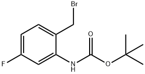 2-Amino-4-fluorobenzyl bromide, N-BOC protected Structure