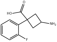 Cyclobutanecarboxylic acid, 3-amino-1-(2-fluorophenyl)- Structure