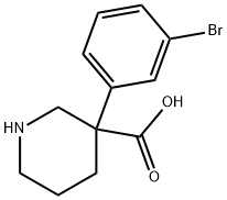 3-Piperidinecarboxylic acid, 3-(3-bromophenyl)- Structure