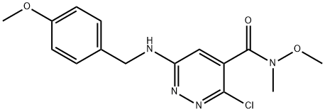 4-Pyridazinecarboxamide, 3-chloro-N-methoxy-6-[[(4-methoxyphenyl)methyl]amino]-N-methyl- Structure