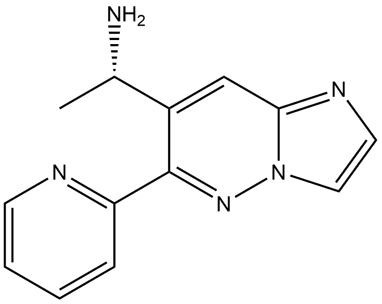 (S)-1-(6-(pyridin-2-yl)imidazo[1,2-b]pyridazin-7-yl)ethan-1-amine 구조식 이미지