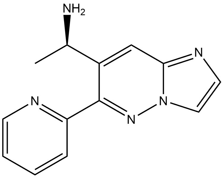 (R)-1-(6-(pyridin-2-yl)imidazo[1,2-b]pyridazin-7-yl)ethan-1-amine 구조식 이미지