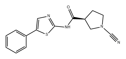 3-Pyrrolidinecarboxamide, 1-cyano-N-(5-phenyl-2-thiazolyl)-, (3S)- 구조식 이미지