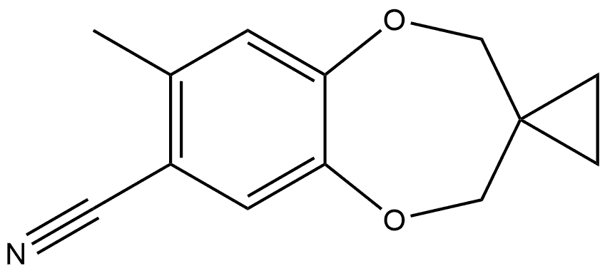 8-Methylspiro[2H-1,5-benzodioxepin-3(4H),1'-cyclopropane]-7-carbonitrile Structure