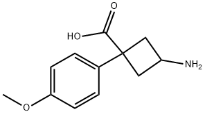 Cyclobutanecarboxylic acid, 3-amino-1-(4-methoxyphenyl)- Structure