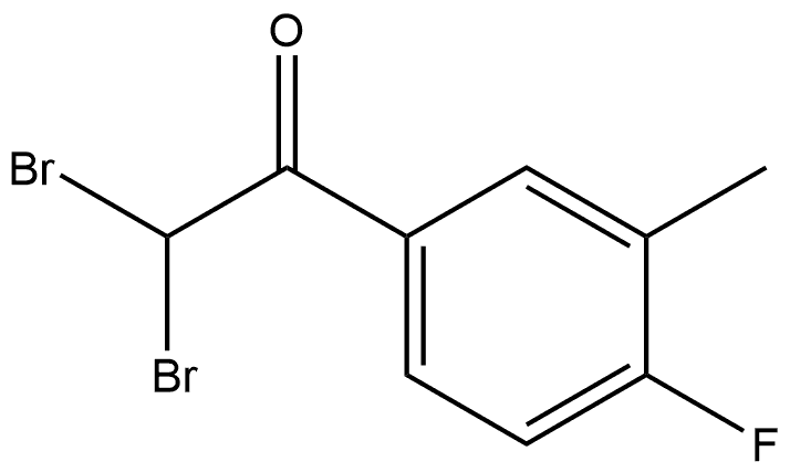 2,2-Dibromo-1-(4-fluoro-3-methylphenyl)ethanone Structure